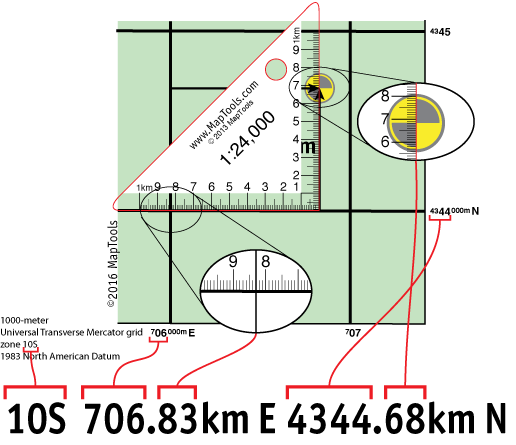Map with UTM position