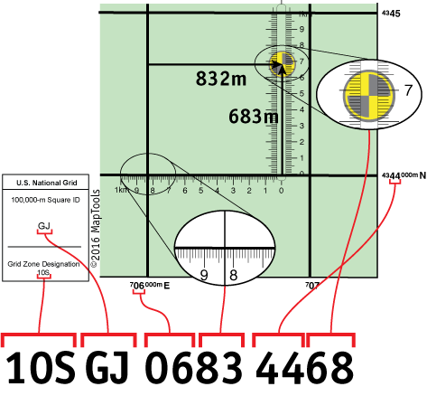 Map with USNG position