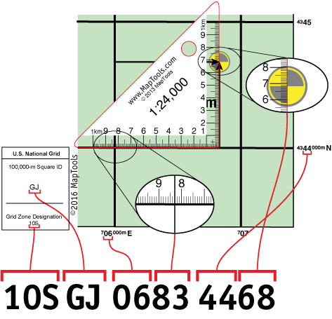 Map with USNG position